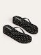 Women's Platform Flip Flops Black