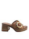 Commanchero Original Heel Leather Mules Tabac Brown