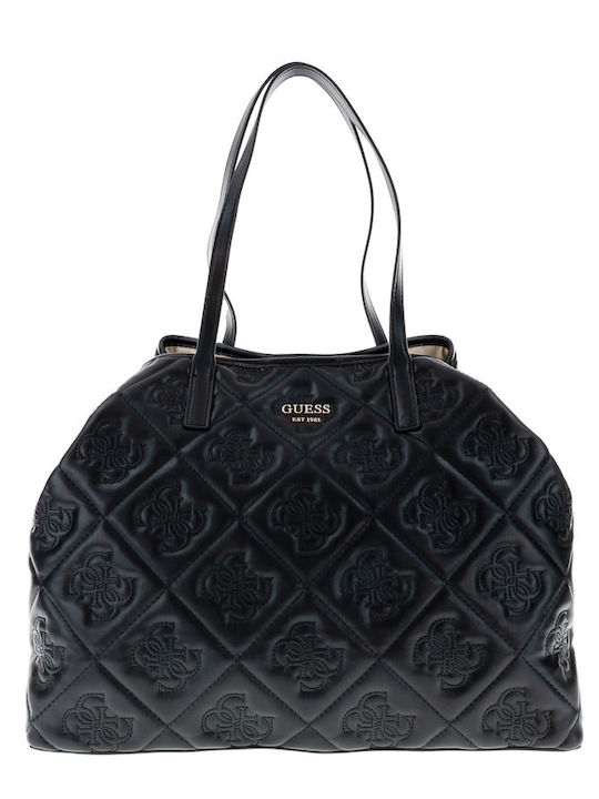 Guess Vikky Set Leather Women's Bag Tote Hand Black