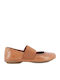 Lederne Damen Ballerinas in Tabac Braun Farbe