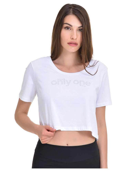 Target Women's Crop Top Short Sleeve White