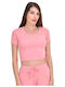 Target Women's Athletic Crop Top Short Sleeve Pink