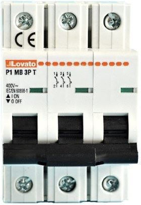 Lovato Electric Automatic Circuit Breaker 32A Triple-pole AC P1MB3PT32