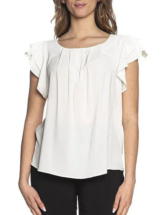 Rinascimento Γυναικεία Μπλούζα με Κουμπιά White