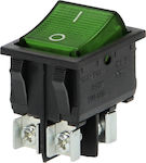 Orno On-Off switch Rocker with Lighting Green 1pcs