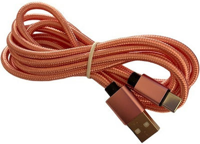 Geflochten USB 2.0 auf Micro-USB-Kabel Rosa 2m (8800) 1Stück