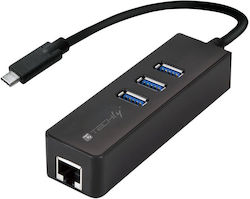Techly USB-Hub 10 Anschlüsse (USB-C / USB-A) + LAN IDATA-USB-ETGIGA-3C2 Techly USB-Hub 10 Anschlüsse (USB-C / USB-A) + LAN IDATA-USB-ETGIGA-3C2