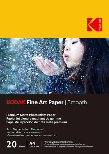 Kodak Premium Hârtie Foto Smooth A4 (21x30) 230gr/m² pentru Imprimante Jet de cerneală 25 de hârtie fotografică