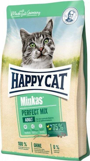 Happy Cat Minkas Perfect Mix Ξηρά Τροφή για Ενήλικες Γάτες με Πουλερικά / Ψάρια / Αρνί / Καλαμπόκι 0.5kg