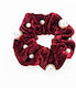 Stoff Samt Scrunchie 6 Farben verziert mit weiß...