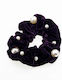 Stoff Samt Scrunchie 6 Farben verziert mit weiß...
