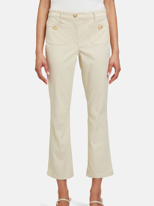 Betty Barclay Women's Cotton Trousers in Slim Fit Beige