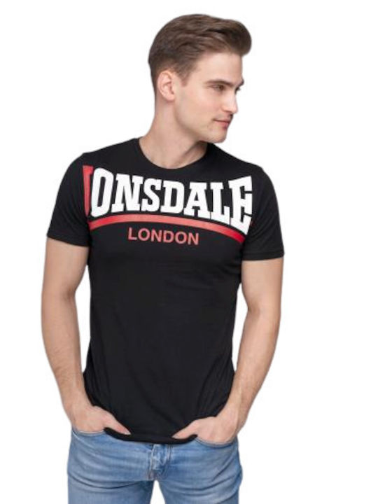 Lonsdale Creaton Herren T-Shirt Kurzarm Schwarz