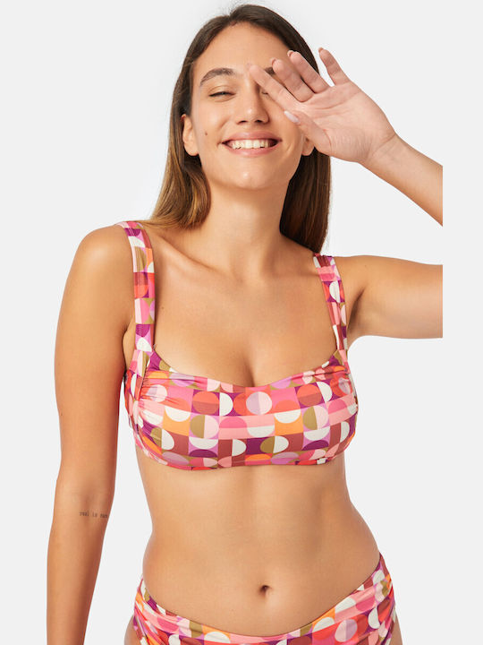 Minerva Padded Bikini Bra with Adjustable Straps Multicolour