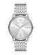 Emporio Armani Ανδρικό Ρολόι 42mm Μπαταρίας με Ασημί Μεταλλικό Μπρασελέ