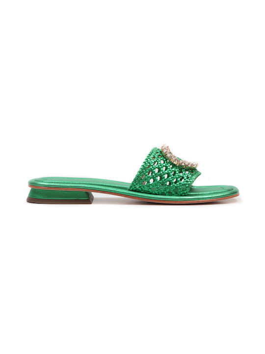 Emanuelle Vee Leather Women's Sandals Green