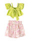 Kinder-Set mit Shorts Sommer 2Stück Light Green