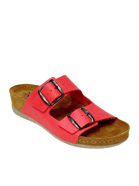 Women's Flat Sandals in Red Color