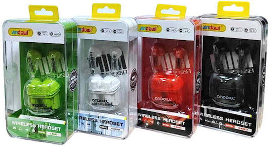 Andowl Q-BQS21 In-ear Bluetooth Handsfree Ακουστικά με Θήκη Φόρτισης Πορτοκαλί