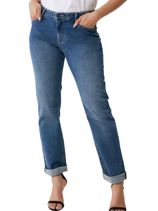 Mexx Women's Jean Trousers in Straight Line Medium Blue