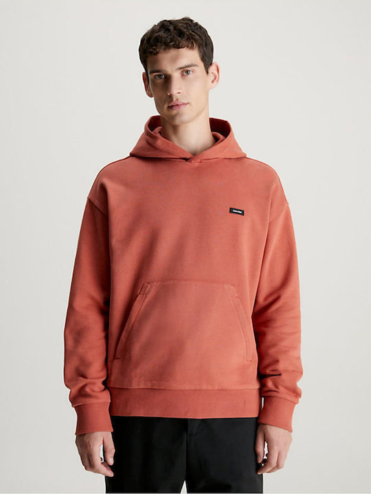 Calvin Klein Men's Sweatshirt with Hood and Pockets Copper Sun