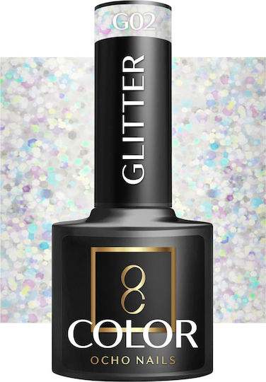 Activeshop Halb-permanenter Nagellack G02 mit Glitter 5gr 1Stück