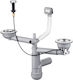 Deante Siphon Spülbecken mit Überlauf Gray