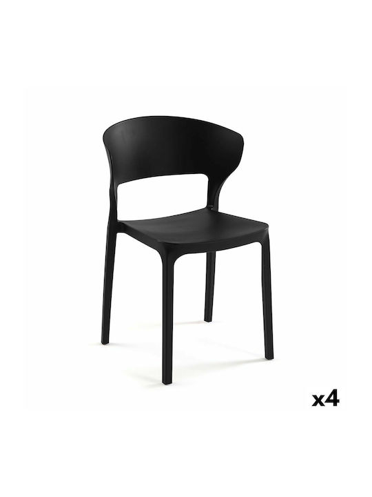 Dining Room Wooden Chair Black 4pcs