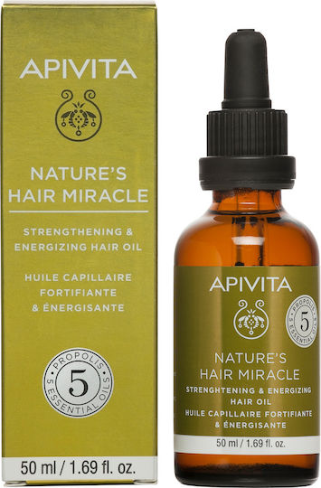 Apivita Nature’s Hair Miracle με Πρόπολη & 5 Αιθέρια Έλαια Hair Oil for Nourishment against Hair Loss 50ml