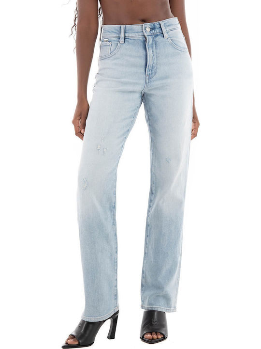 Viktoria Women's Jean Trousers in Straight Line Light Aged Denim