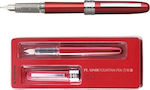 Platinum Schreibfeder Rot aus Aluminium mit Rot Tinte