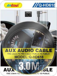 Andowl 3.5mm Male To 3.5mm Male Black 3m Audio Cable Q-HD618