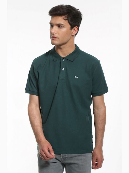 Double Men's Short Sleeve Blouse Polo Green