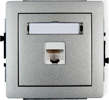 Karlik Priză De Rețea RJ45 Single Cu Cadru Tip Cat5 În Culoare Argintie 7DGK-1