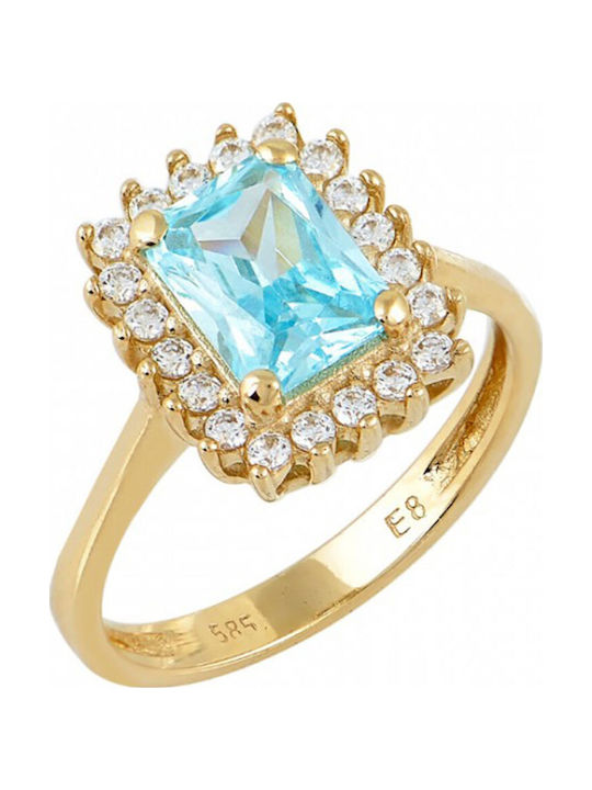 FenixJewelry Дамски Пръстен с Циркони от Злато 14K