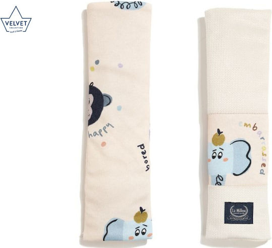 La Millou Car Seat Belt Pad Ecru Friends Velvet Rafaello