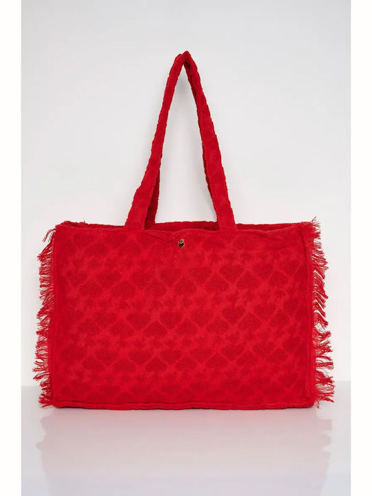 SugarFree Beach Bag with Ethnic design Red