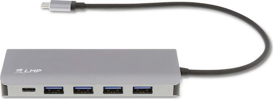 LMP USB-C Docking Station με 4K Γκρι (LMP-USBC-UHUB-SG)