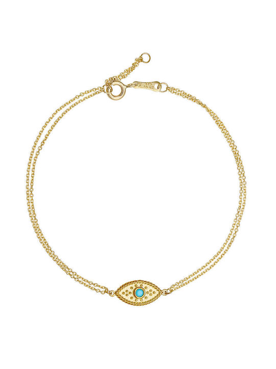 Bracelet Chain with design Eye made of Gold 14K