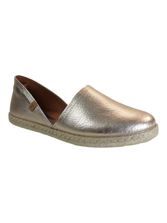 Verbenas Carmen Women's Leather Espadrilles Gold