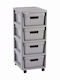 Curver Floor Bathroom Shelf Plastic with 4 Shelves 30x36x69cm Gray