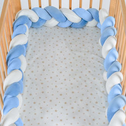 Cangaroo Braidy Crib Bumpers Braided Inside White Blue 13x220cm