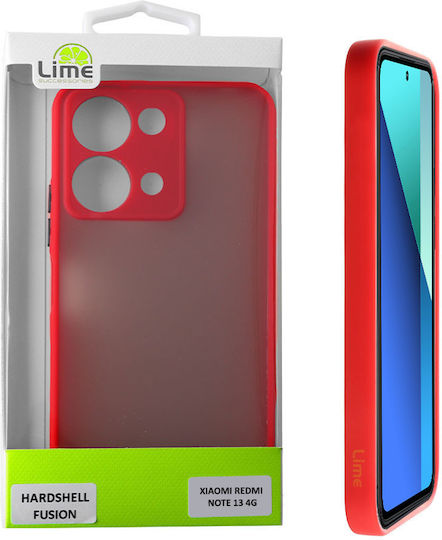 Lime Hardshell Fusion Full Camera Protection Back Cover Πλαστικό / Σιλικόνης Κόκκινο (Redmi Note 13 4G)