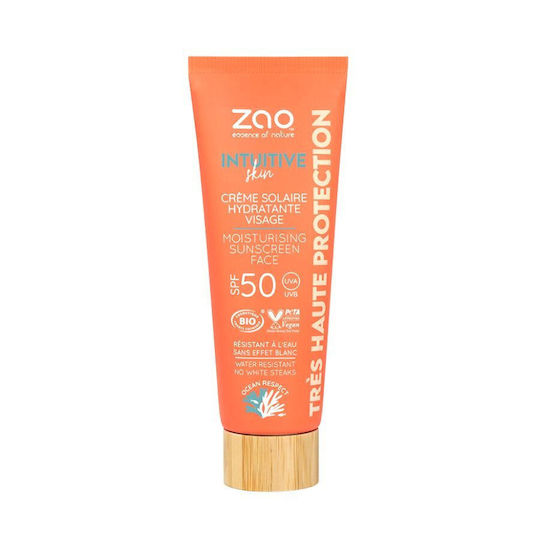 Zao Organic Makeup Intuitive Skin Cremă Antisolară Waterproof Față Protectie Solara SPF50 50ml