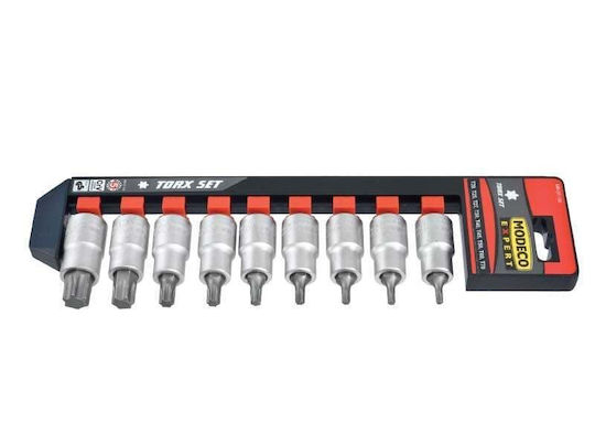 Modeco Καρυδάκια με Μύτες Torx και Καρέ Υποδοχής 1/2'' Σετ 9τμχ