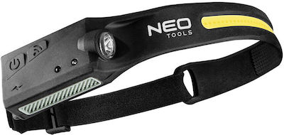 Neo Tools Wiederaufladbar Stirnlampe LED Wasserdicht IPX4 mit maximaler Helligkeit 350lm