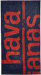 Havaianas Logo Beach Towel Cotton Blue 100x200cm.