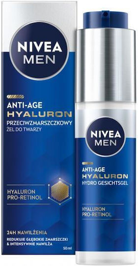 Nivea Hyaluron 24ωρο Ανδρικό Gel Προσώπου Ημέρας για Ενυδάτωση, Αντιγήρανση & Σύσφιξη με Υαλουρονικό Οξύ 50ml