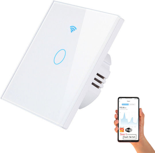 rezistent la apă Încastrat Comutator de Perete Wi-Fi Iluminat Sens unic cu Cadru Alb