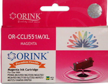 Orink Kompatible Tintenstrahldrucker-Tintenpatrone Canon CLI551XL Magenta 1Stück